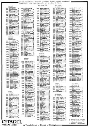 October 1982 Price List