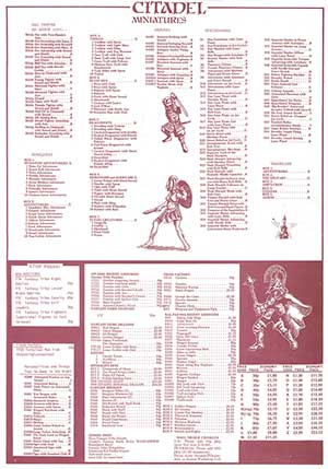 November 1982 Price List