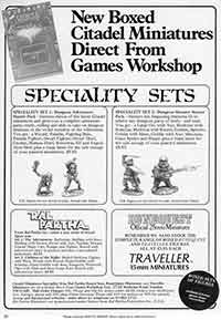 White Dwarf 33 (September 1982) Speciality Sets Ad