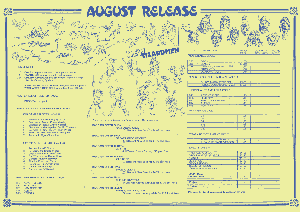 August 1983 Releases Flyer