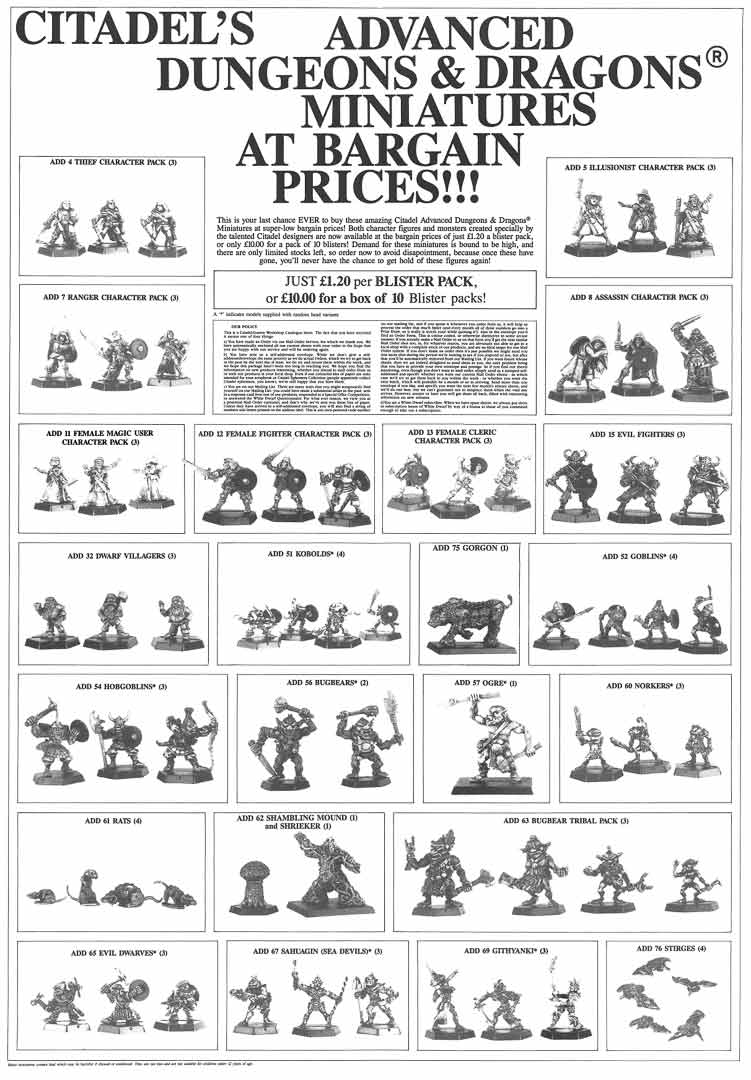 1987 Advanced Dungeons and Dragons Sale Flyer