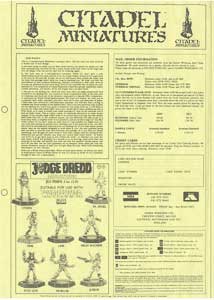 1987 Original Dwarf / Judge Dredd Flyer