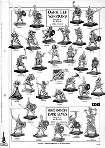  Dark Elf Warriors / Mengil Manhide 's Dark Elves - White Dwarf 108