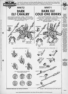 Marasder Dark Elf MM71 Cavalry / MM72 Cold One Riders