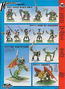 Marauder MM27 Giant Black Orcs / MM73 Dark Elf Assassins / MB08 Orc Wyvern / MM44 Chimera