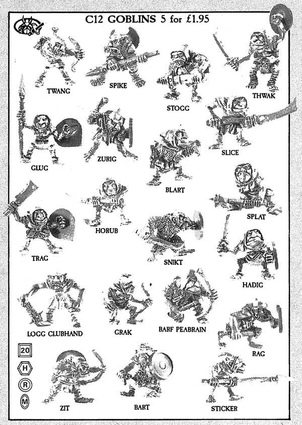 Games Workshop Citadel Warhammer Orcs & Goblins C12 Goblin Snickt 1987 AD&D WFRP