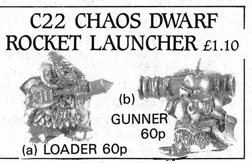 Warhammer Citadel Metal C22 CHAOS DWARF BAZOOKA ROCKET LAUNCHER TEAM E 922