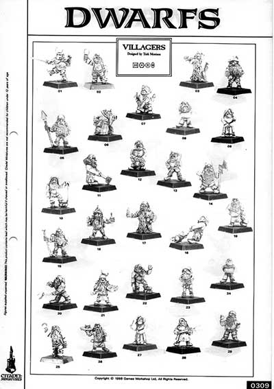 Dwarf Villagers - 1988 Catalogue