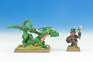 DRAG3: Green Dragon and Dwarf Treasure Hunter