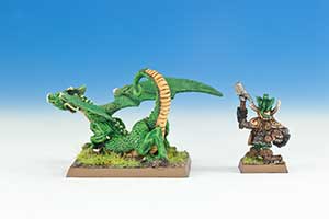 DRAG3: Green Dragon and Dwarf Treasure Hunter