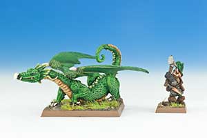 DRAG3: Green Dragon and Dwarf Treasure Hunter