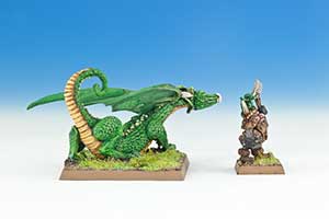 DRAG3: Green Dragon and Dwarf Treasure Hunter