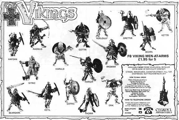 Citadel Warhammer classic 80s Norse F8 Viking I oop