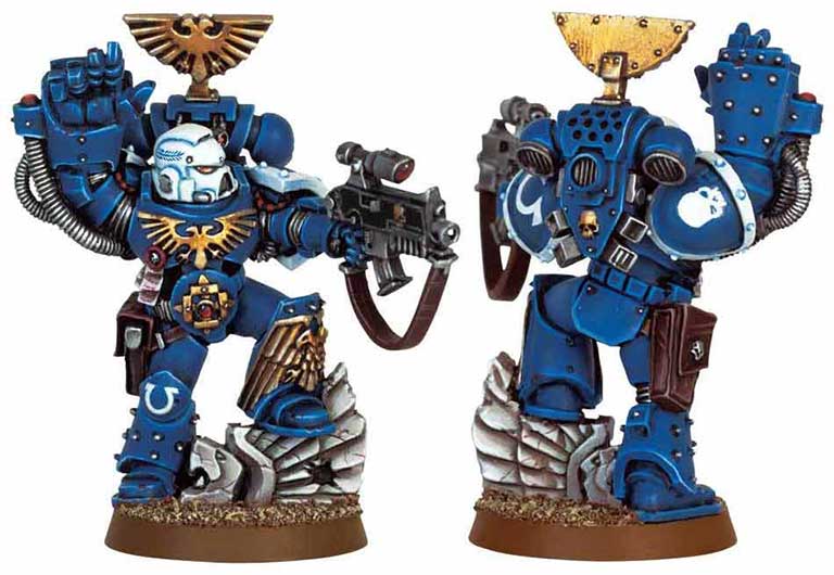 Space Marine Sergeant with Power Fist & Bolter - Heavy Metal version
