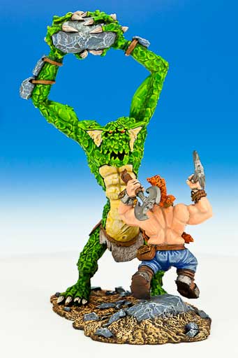 Staff Christmas Gift 2004 - 54mm Troll vs Dwarf Troll Slayer