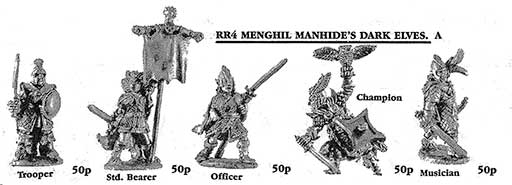 RR4 Mengil Manhide's Dark Elves - Spring 1987 Flyer