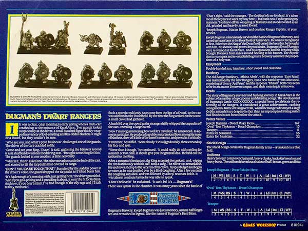 RRD1 v2 Bugman's Dwarf Rangers - Box Back
