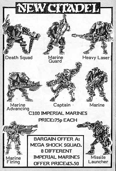 C100 Space Marines - August 1986 Flyer