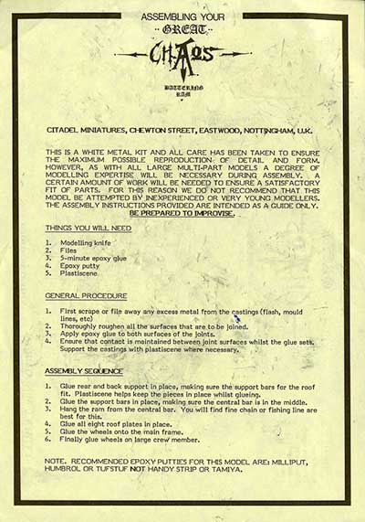 TA7 Giant Chaos Battering Ram - Instructions