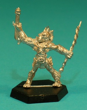 Pose 2, variant C. This figure has a long, narrow head, with very small, pointed ears and a tall, 5-spined fin on the back of his head. He has medium-sized, oval eyes, his mouth is closed, and his head is turned slightly to his right. Pose 2, variant C. This figure has a long, narrow head, with very small, pointed ears and a tall, 5-spined fin on the back of his head. He has medium-sized, oval eyes, his mouth is closed, and his head is turned slightly to his right.