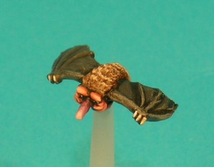 Pose 4. This Stirge has short, wide unmarked wings, held slightly lower than body level. It has a short, straight proboscis, pointing straight forwards. Pose 4. This Stirge has short, wide unmarked wings, held slightly lower than body level. It has a short, straight proboscis, pointing straight forwards.