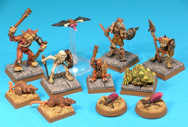 Bugbear, Giant Rat I, Giant Rat II, Skeleton, Stirge, Kobold, Fire Beetle II, Gnoll, Giant Toad, Fire Beetle I, and Orc Bugbear, Giant Rat I, Giant Rat II, Skeleton, Stirge, Kobold, Fire Beetle II, Gnoll, Giant Toad, Fire Beetle I, and Orc