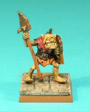 Figure 9, Orc.<br>This is an Orc, armed with a polearm and a wooden shield. See ADD53 for more Orcs. Figure 9, Orc.<br>This is an Orc, armed with a polearm and a wooden shield. See ADD53 for more Orcs.